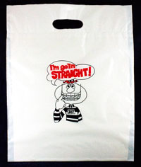 image of patient poly bags 12 by 15 inch white bags with our designs printed on them