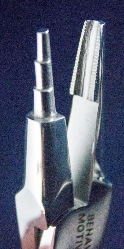 Orthodontic Instrument - loop bending plier tips open closeup image